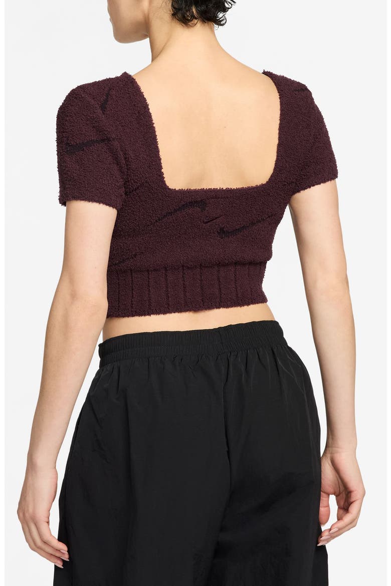 Phoenix Bouclé Knit Slim Fit Crop Top, Alternate, color, BURGUNDY CRUSH