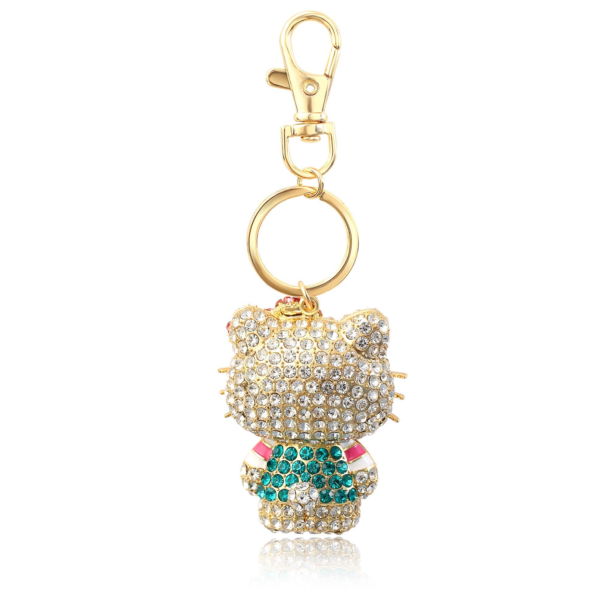 Hello Kitty Pave Hello Kitty 3D Bling Keychain, Alternate, color, Gold