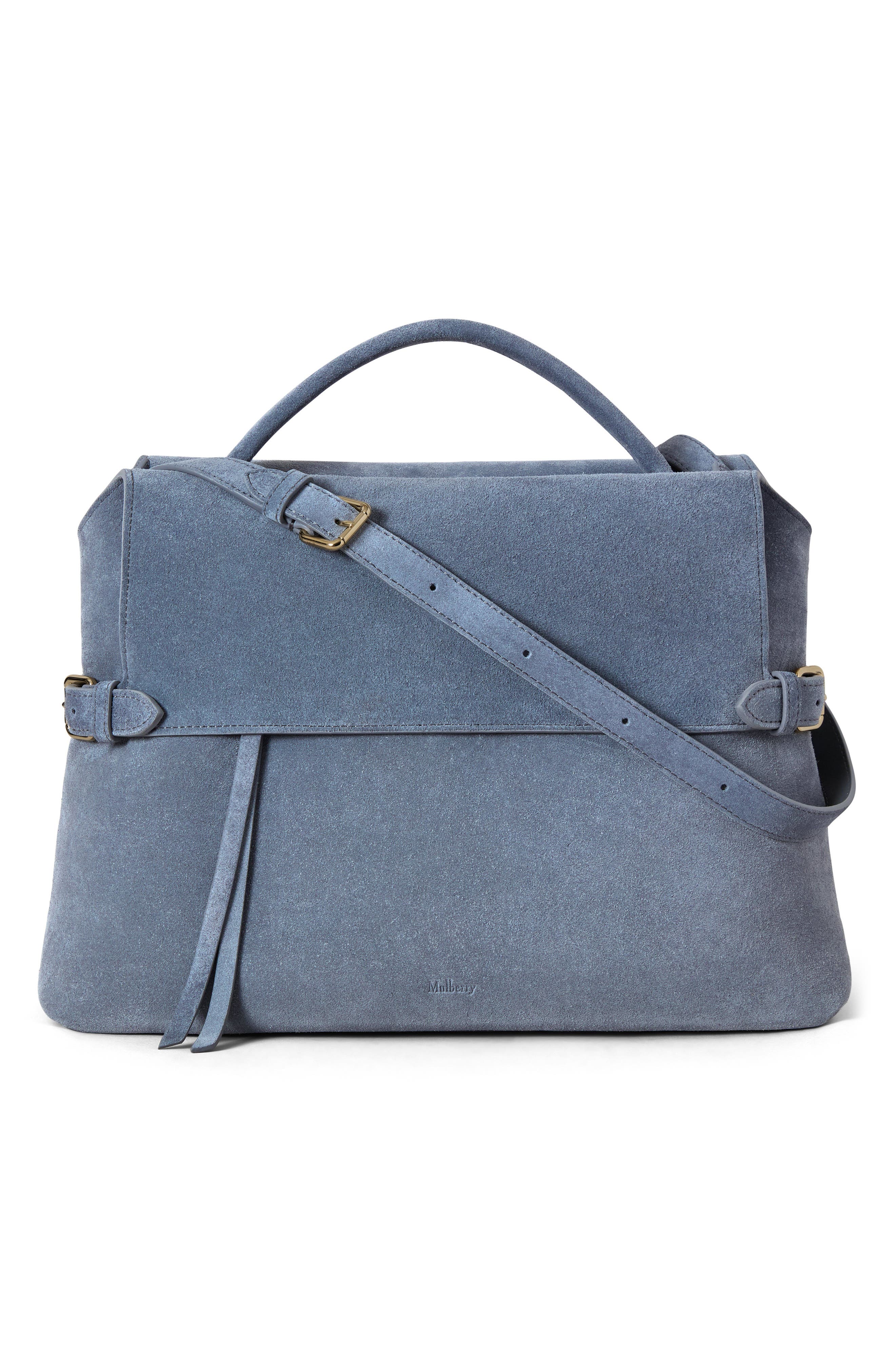 Stevie Suede Top Handle Bag, Alternate, color, FOGGY GREY
