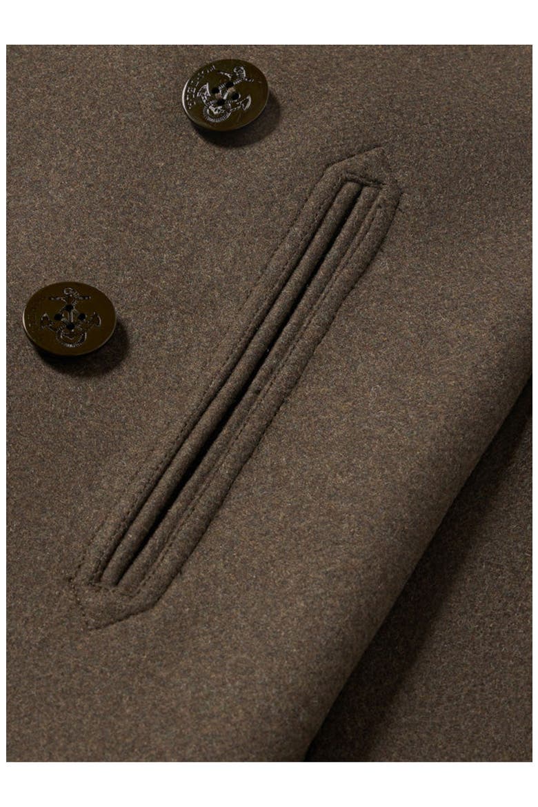 Peacot Double Breasted Wool Blend Coat, Alternate, color, Green