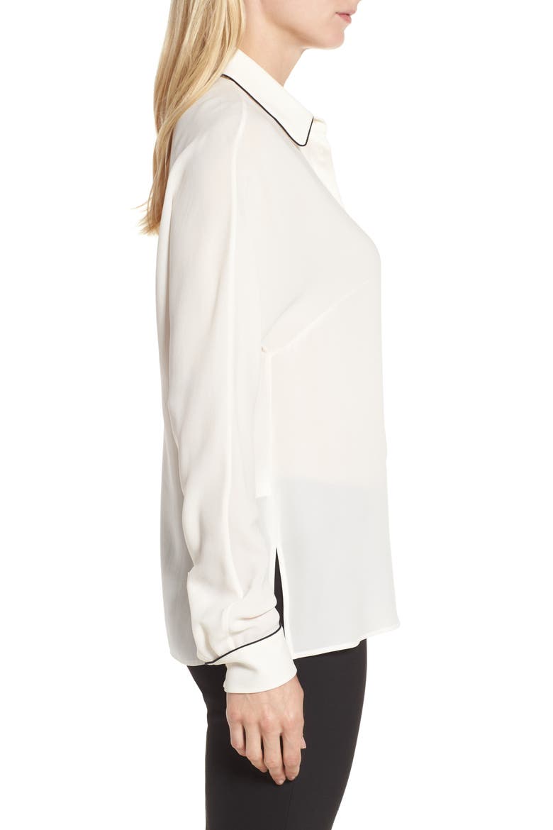 Benisa Piped Blouse, Alternate, color, VANILLA