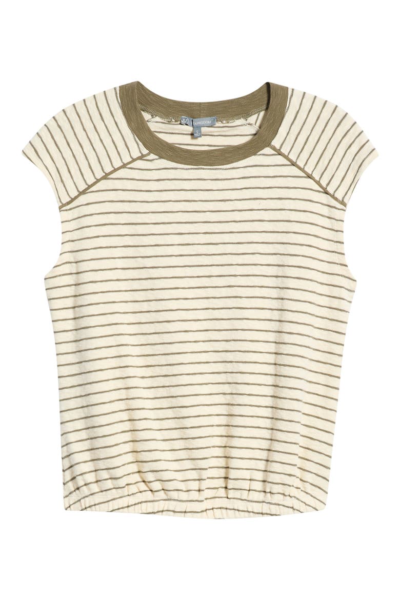 Stripe Scoop Neck Knit Top, Alternate, color, IVORY/ OLIVE