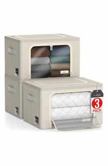 SORBUS 3-Pack Zip Storage Bins