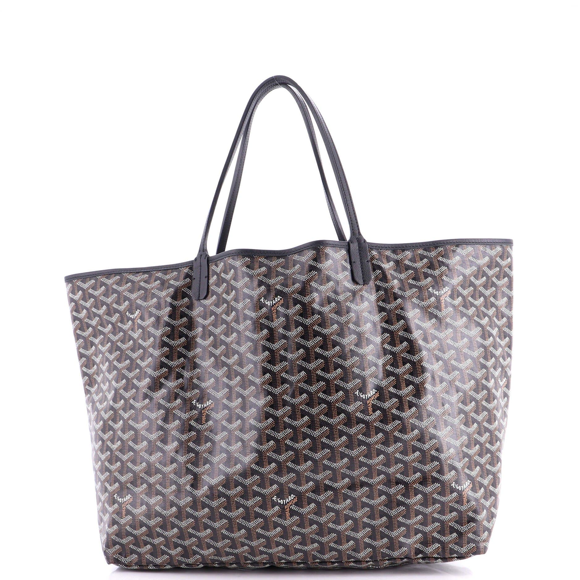 Pre-Owned Goyard Saint Louis Tote Coated Canvas GM, Alternate, color, Black