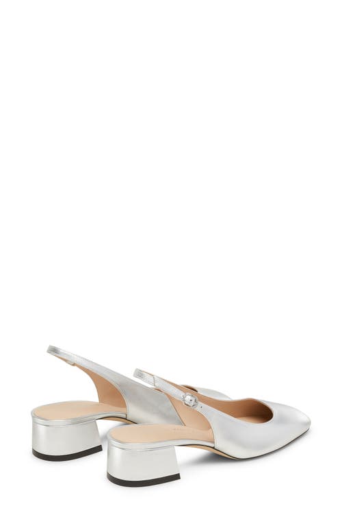 Stuart Weitzman Maeve Metallic Slingback Ballerina Pumps In Silver