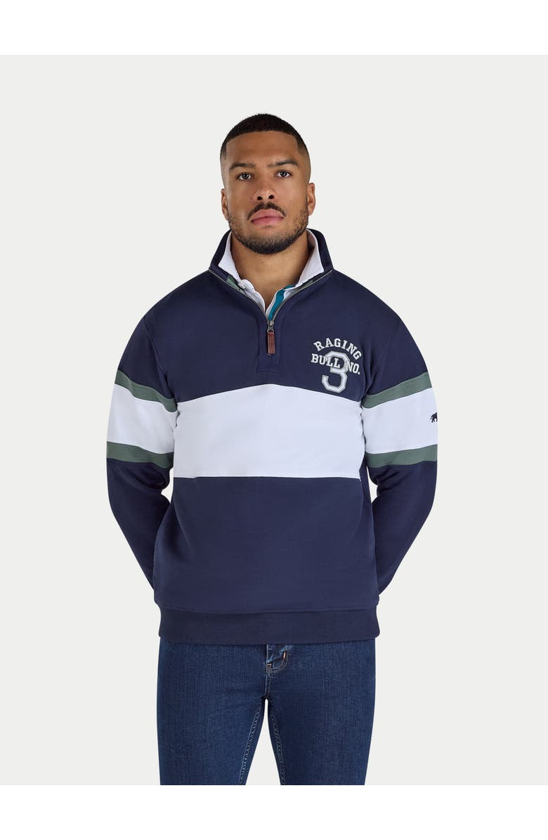Raging Bull No 3. Quarter Zip Sweatshirt, Main, color, Navy