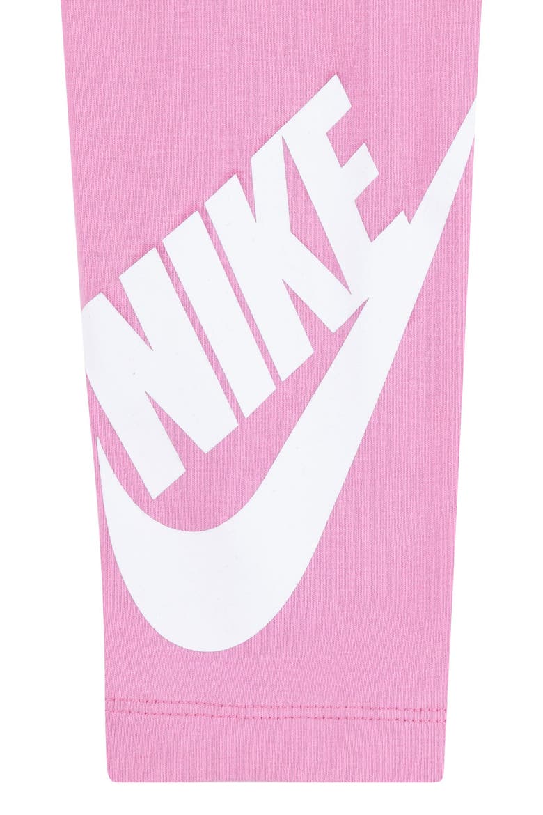 Kids' Swoosh Logo Leggings, Alternate, color, PLAYFUL PINK