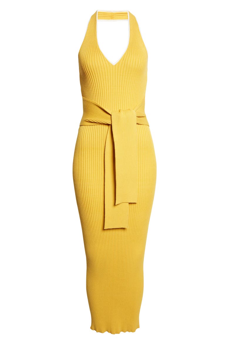 Allegra Halter Neck Maxi Sweater Dress, Alternate, color, TUSCAN SUN/ OPTIC