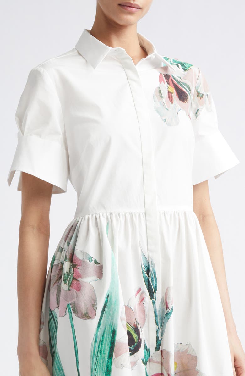 Erdem Floral Print Cotton Midi Shirtdress, Alternate, color, 