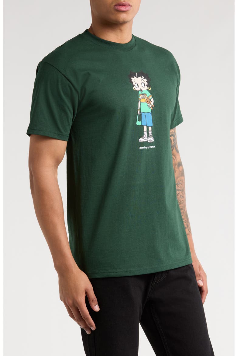 Betty Boop Casual Outfit Graphic T-Shirt, Alternate, color, ARMY GREEN