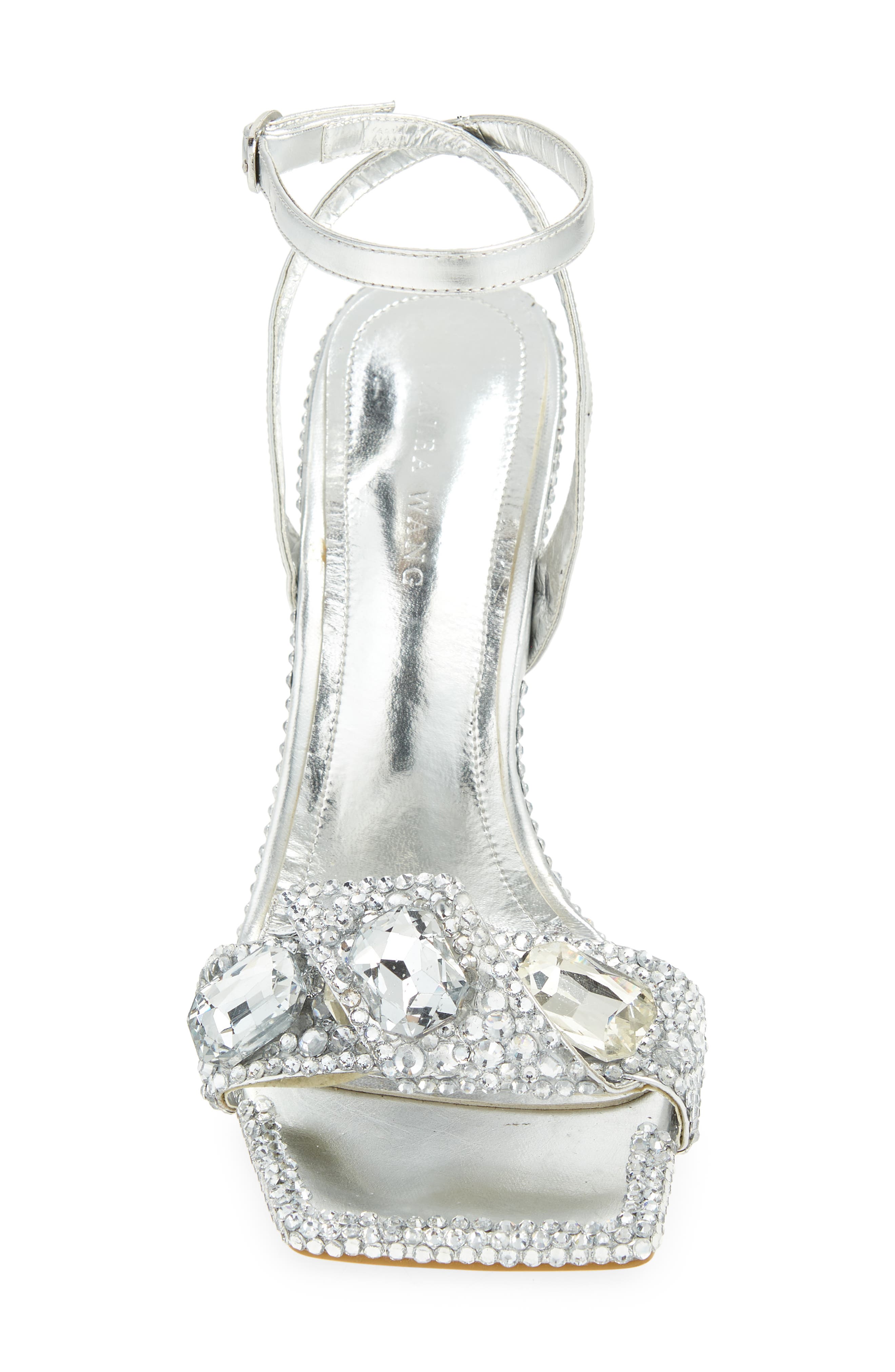 Discoball Ankle Strap Sandal, Alternate, color, SILVER