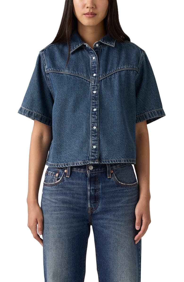 Levi's Logan Short Sleeve Denim Snap-Up Shirt, Main, color, Tencel Tinted Times