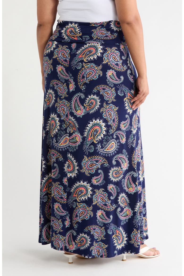 Roll Top Maxi Skirt, Alternate, color, NAVY