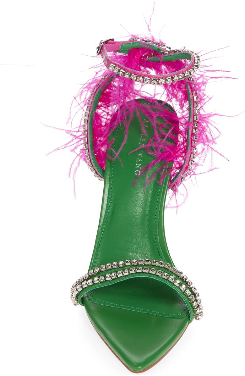 AZALEA WANG Ella Ostrich Feather Sandal, Alternate, color,