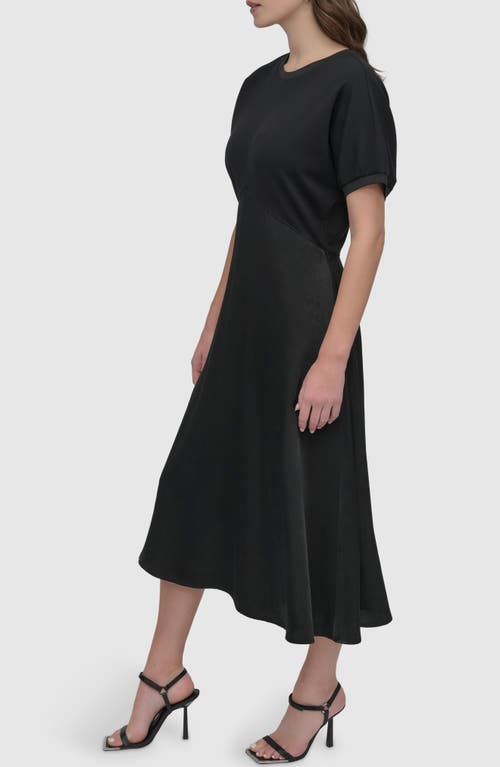 Dkny Sportswear Scuba Satin Midi Dress In Blk/black