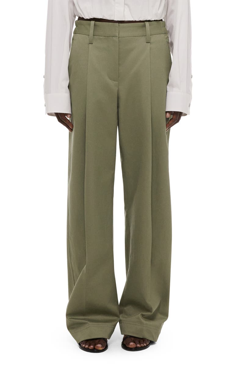 Helmut Lang Pleated Relaxed Fit Chinos, Alternate, color, Vetiver