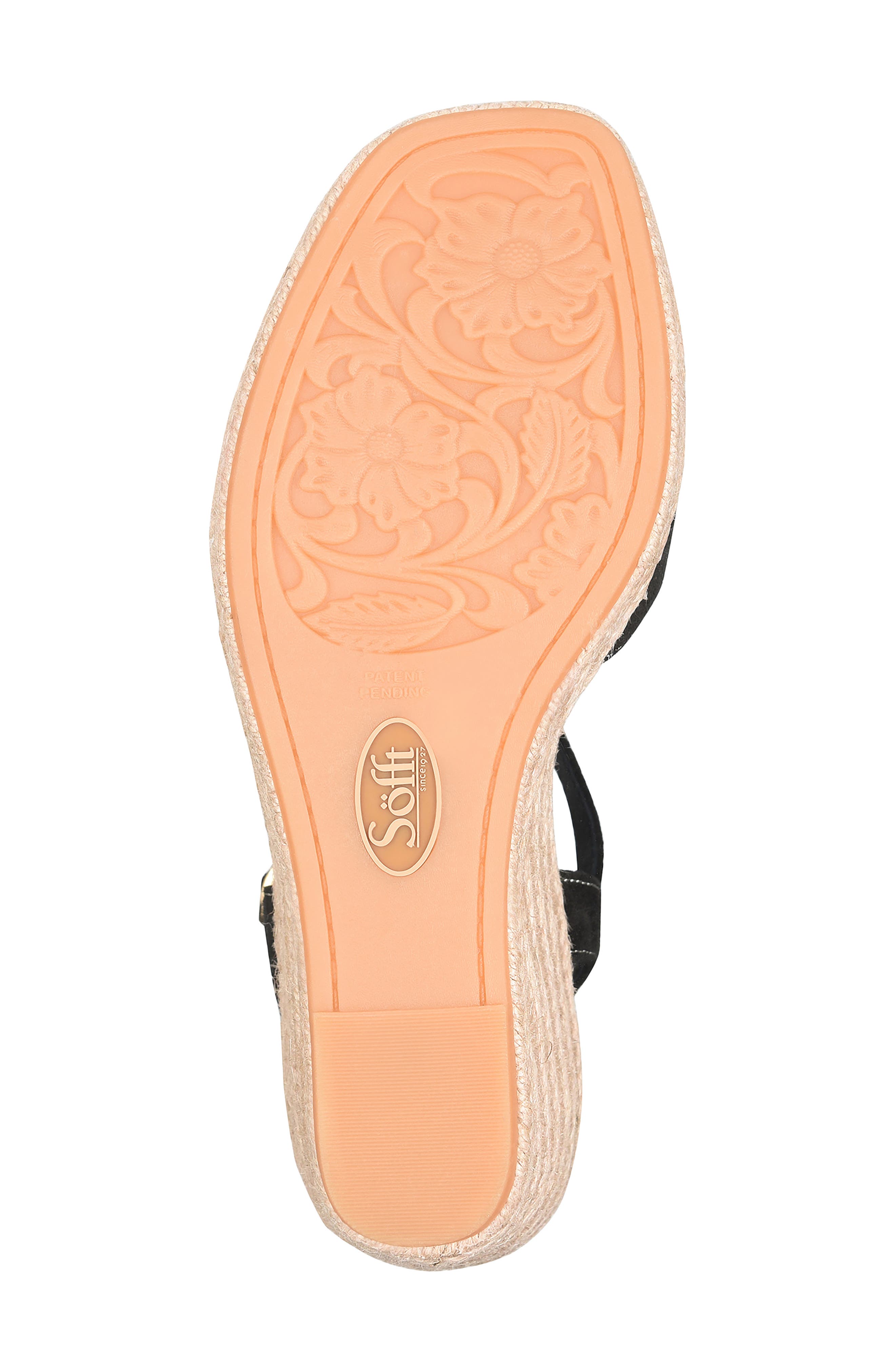 Söfft Neely Ankle Strap Platform Espadrille Sandal, Alternate, color, Black Suede