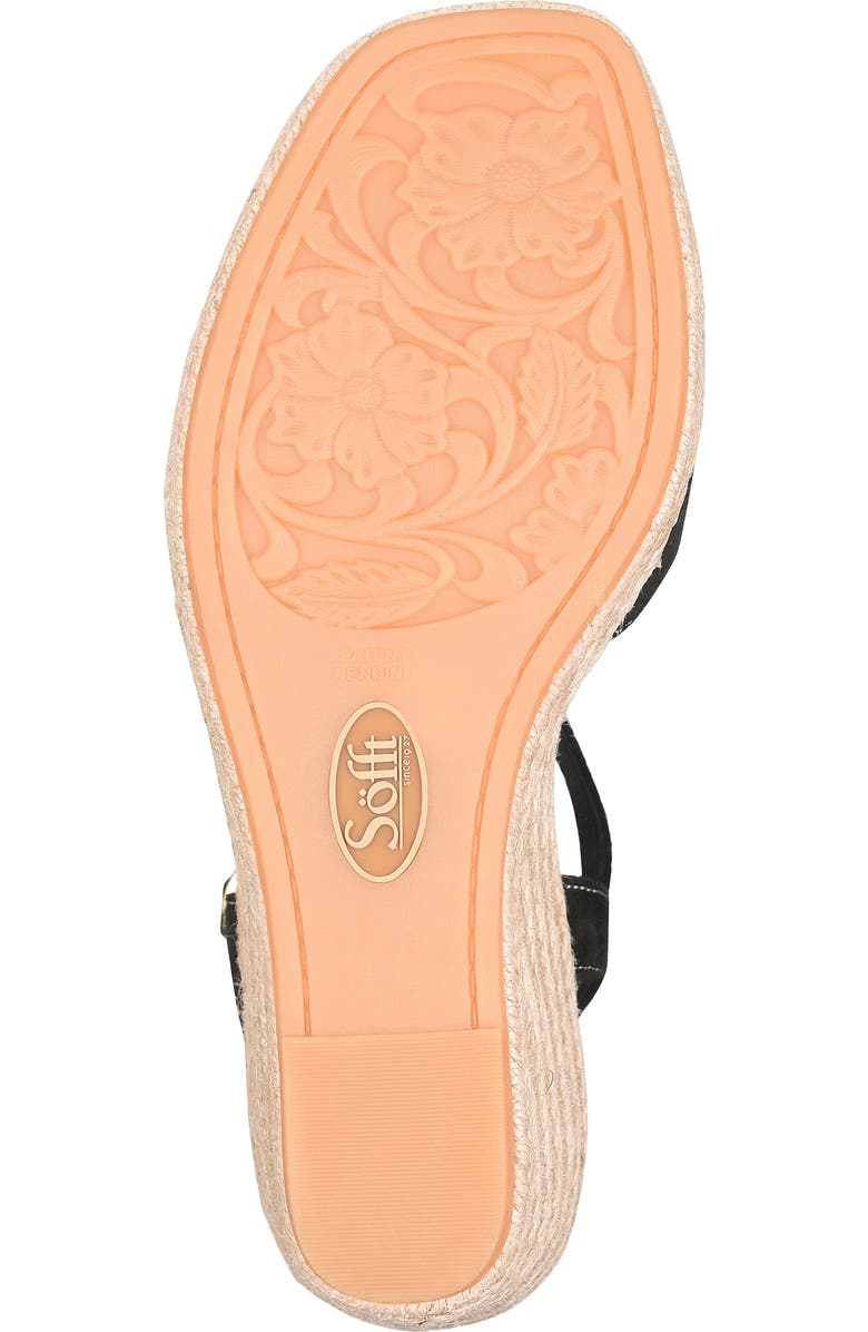Söfft Neely Ankle Strap Platform Espadrille Sandal, Alternate, color, Black Suede