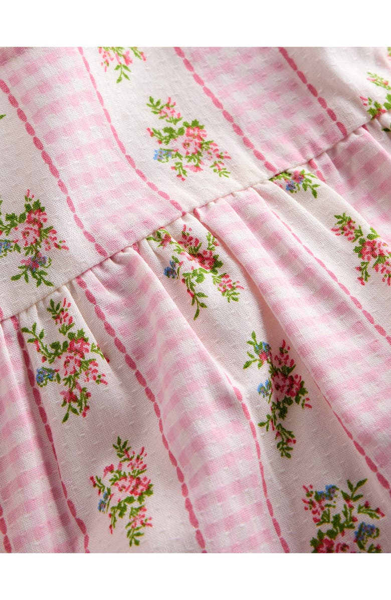Mini Boden Woven Bloomer Play Set, Alternate, color, Pink Gingham Floral