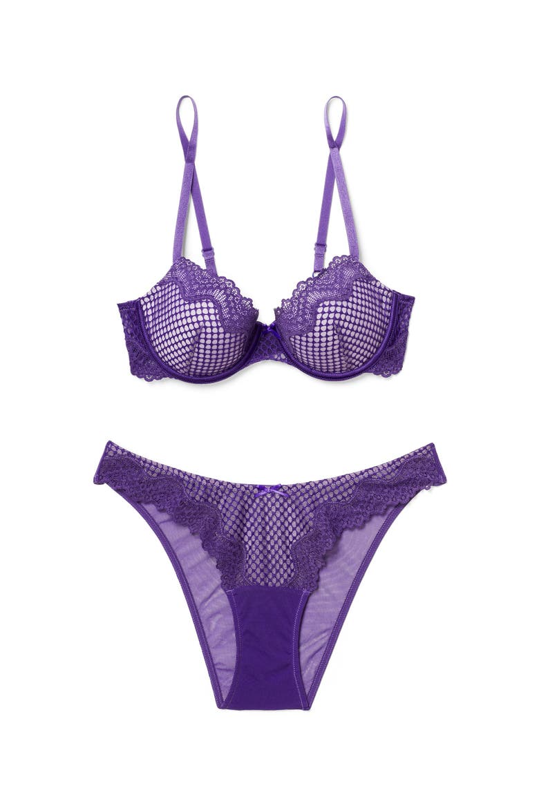 Rubie Push Up Demi Bra, Alternate, color, Dark purple