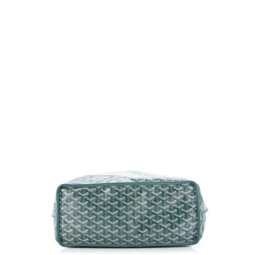Pre-owned Goyard Goyard Anjou Reversible Tote Coated Canvas Pm In Green