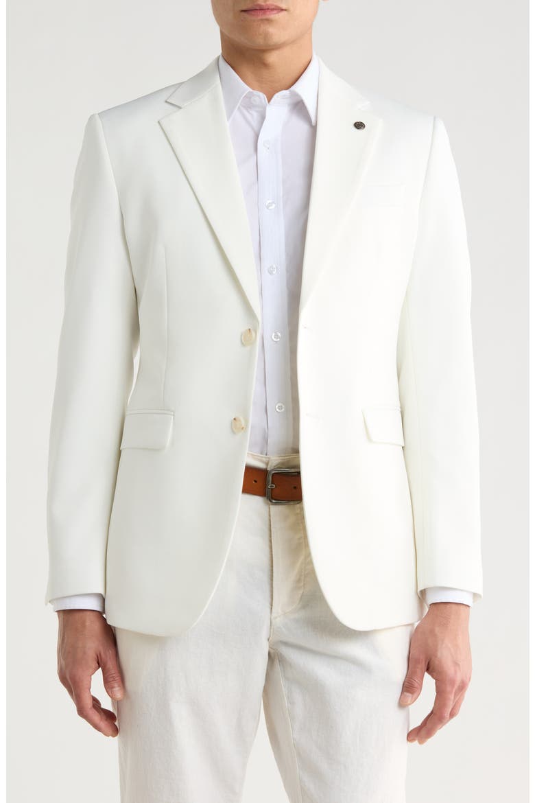 Slim Fit Cotton Blend Blazer, Main, color, WHITE