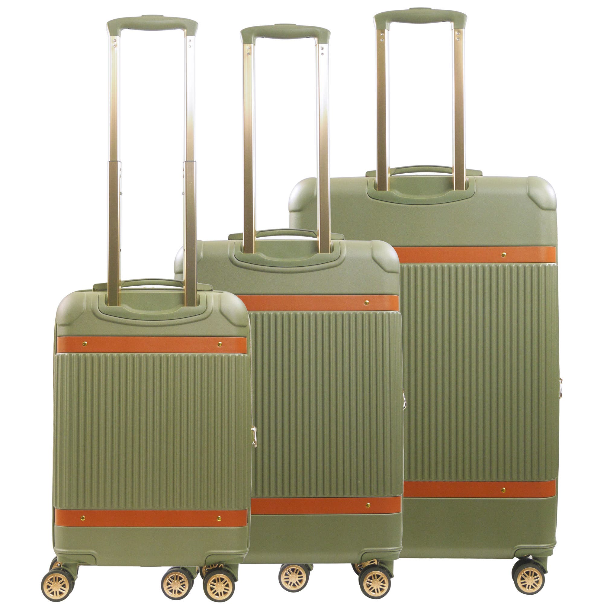 Tommy Bahama 3-Piece Stripes Hard-Sided Luggage, Alternate, color, Olive
