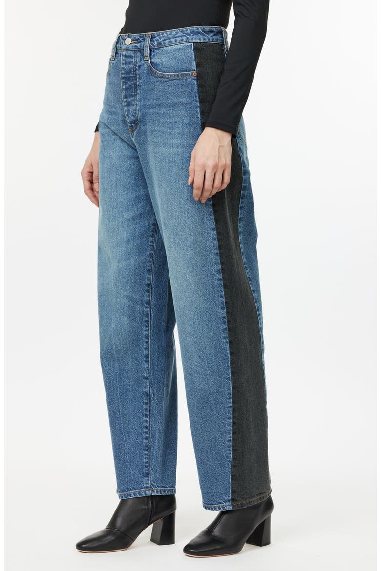 Two Tone Barrel Ankle Jeans, Alternate, color, OCEAN