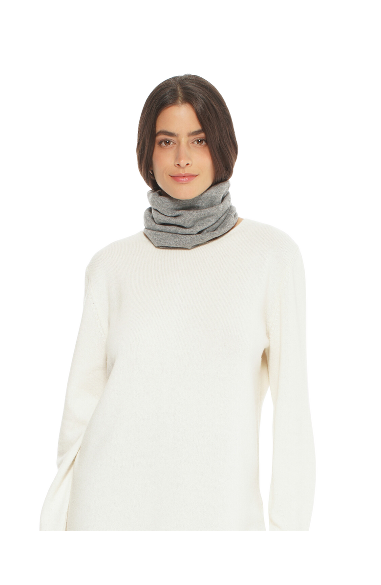 Monticelli Cashmere Pure Cashmere Knit Collar Scarf, Main, color, Melange Grey