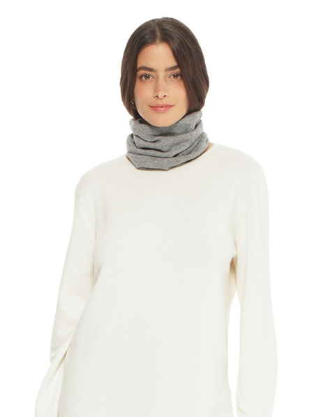Pure Cashmere Knit Collar Infinity Scarf