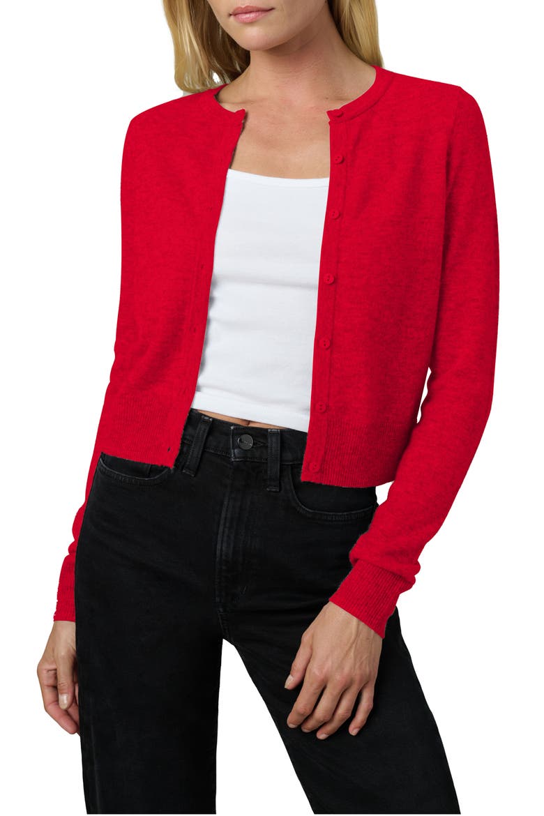 The Dani Crop Cashmere Cardigan, Main, color, HOLIDAY RED