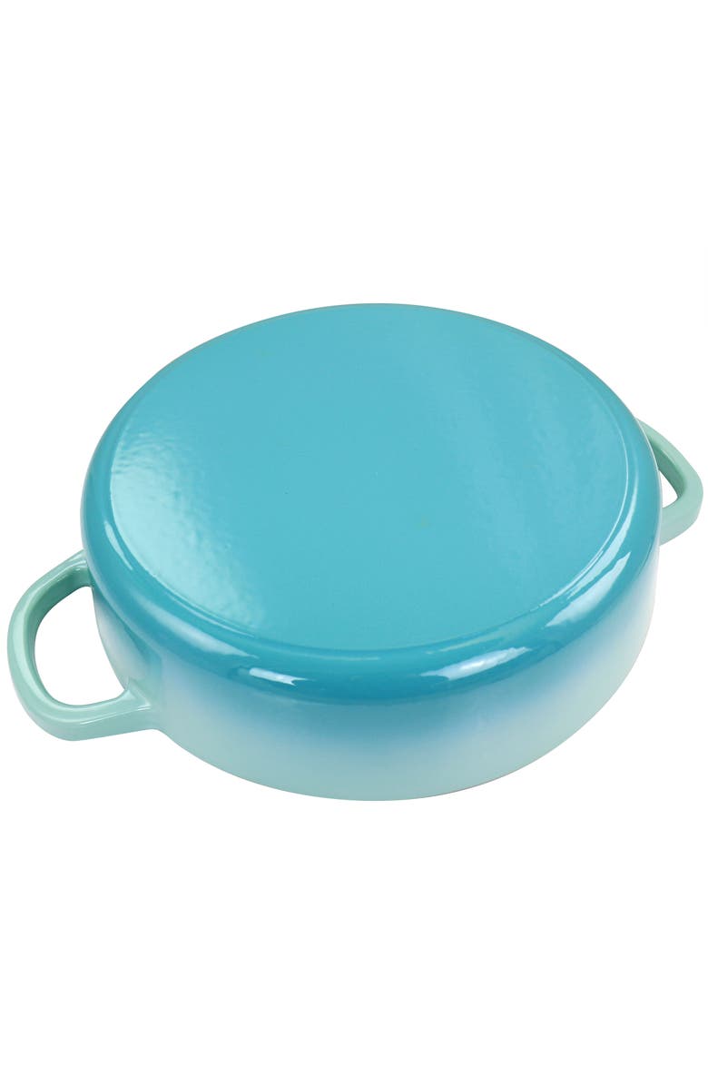 Crock-pot 5 Quart Enameled Cast Iron Braiser Pan with Lid, Alternate, color, Blue