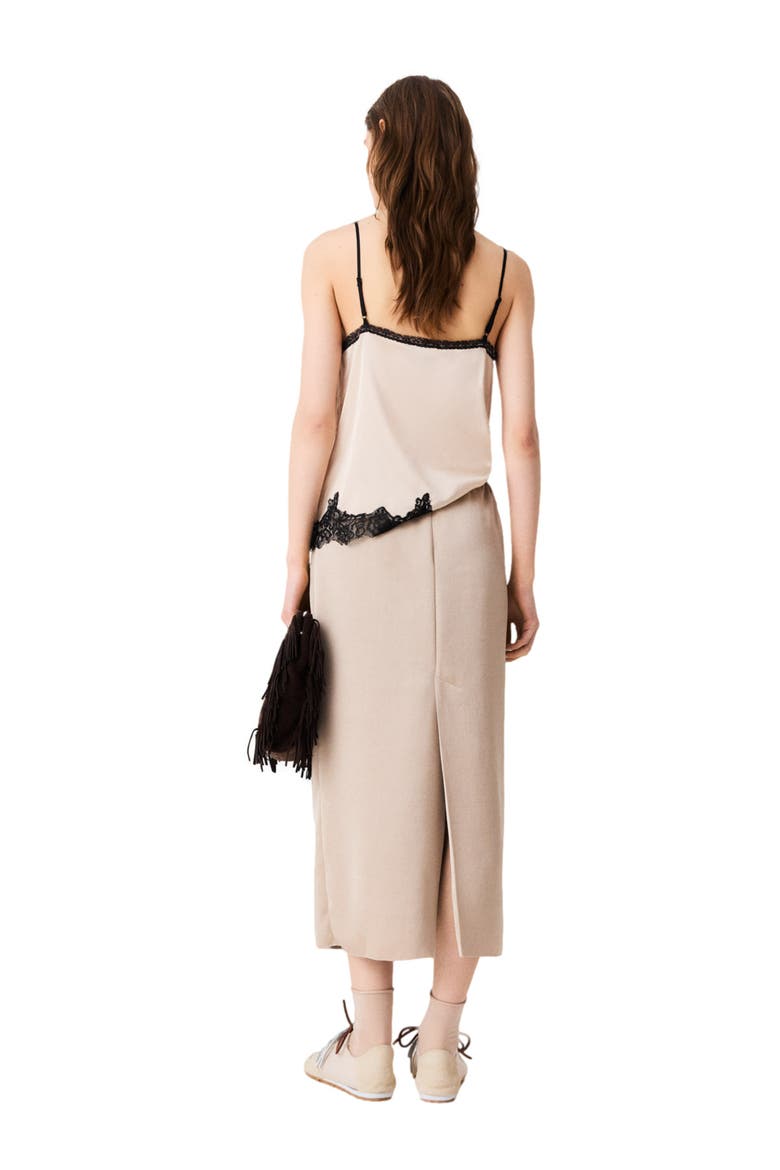Satin pencil skirt, Alternate, color, Beige