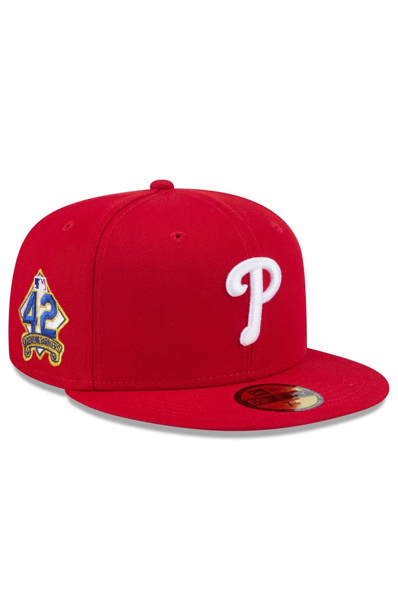 New Era Men's New Era Red Philadelphia Phillies 2025 Jackie Robinson Day 59FIFTY Fitted Hat, Main, color, Red