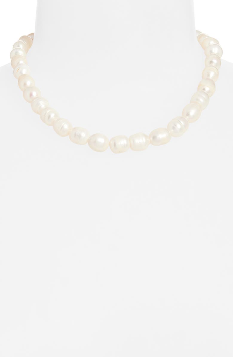 Karine Sultan Freshwater Pearl Necklace, Alternate, color, Gold