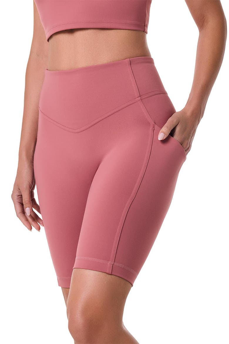 Women's Ananda Bike Shorts, UPF 50+ Sun Protection, Alternate, color, Terracotta Rose