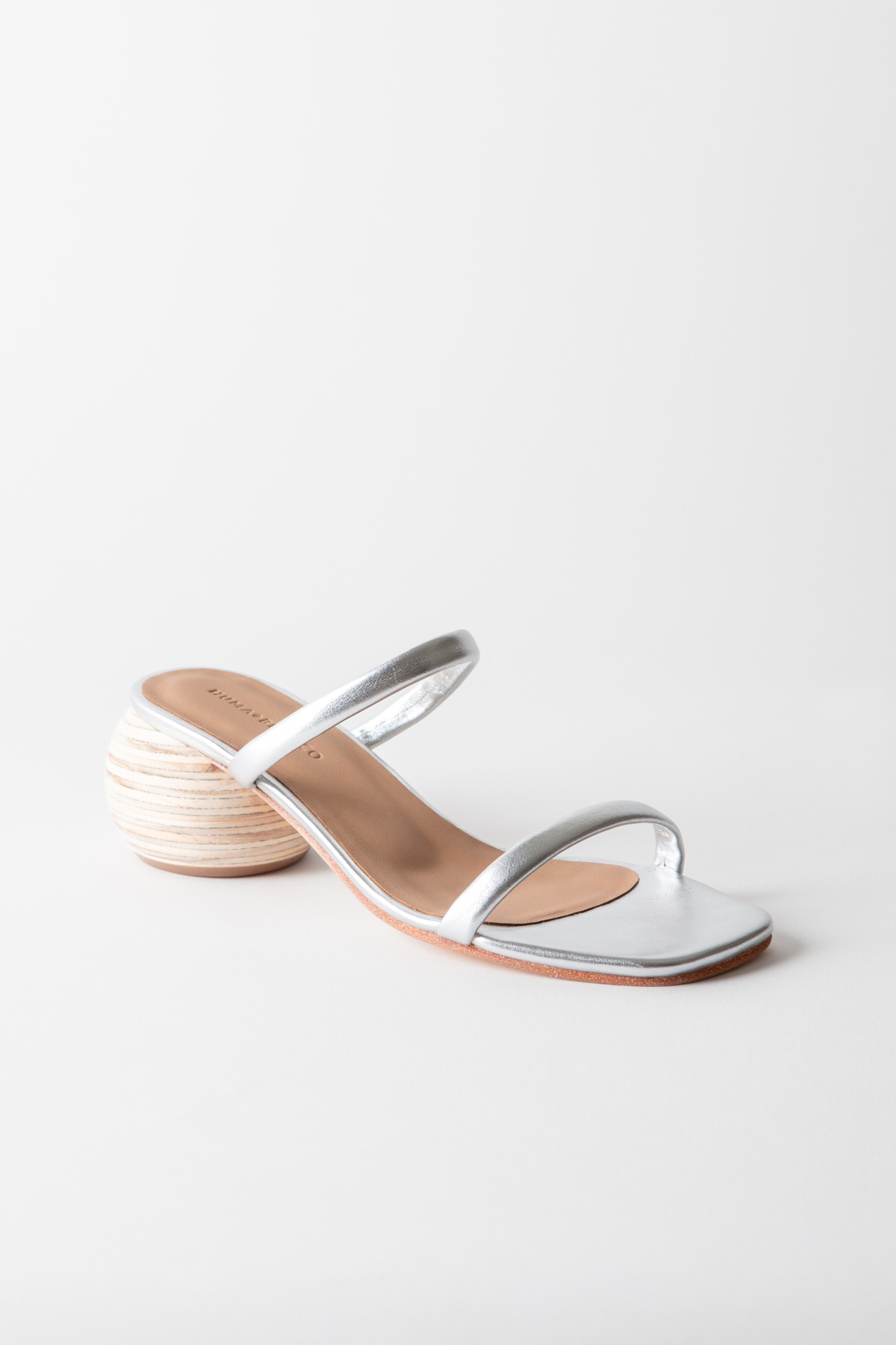 Huma Blanco Chachi Slide Sandal, Main, color, Silver