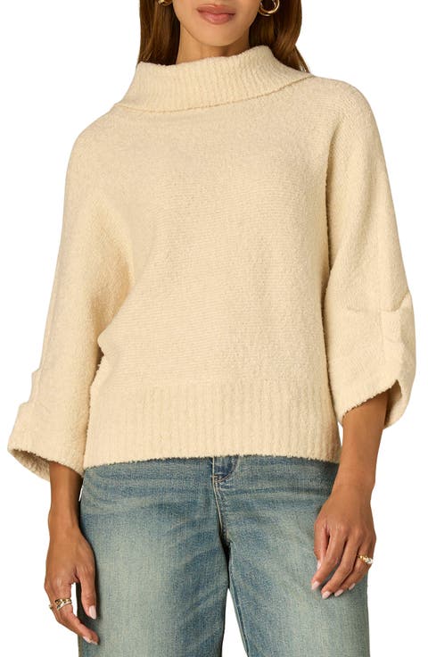 Dolman Sleeve Bouclé Sweater