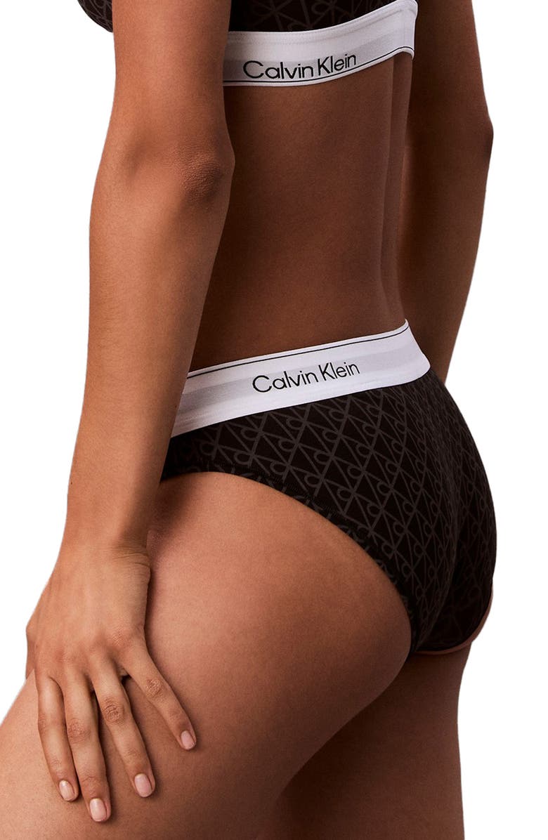 Calvin Klein Logo Bikini, Alternate, color, Black Seamless