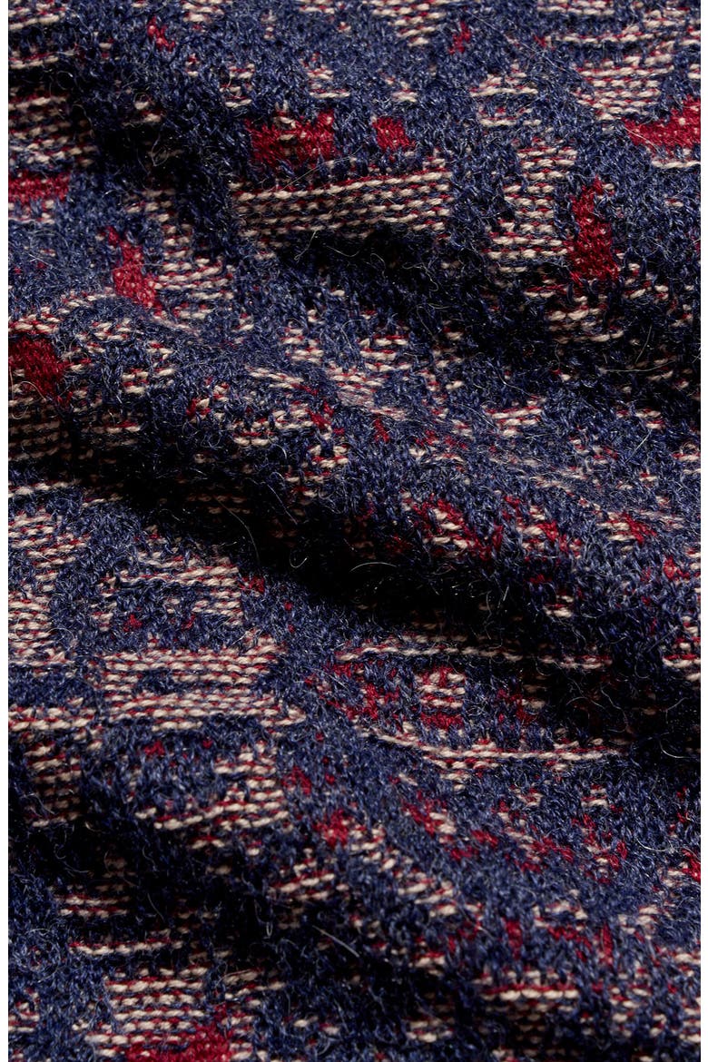 Long Sleeve Tile Jacquard Polo, Alternate, color, CARBON BLUE MULTI