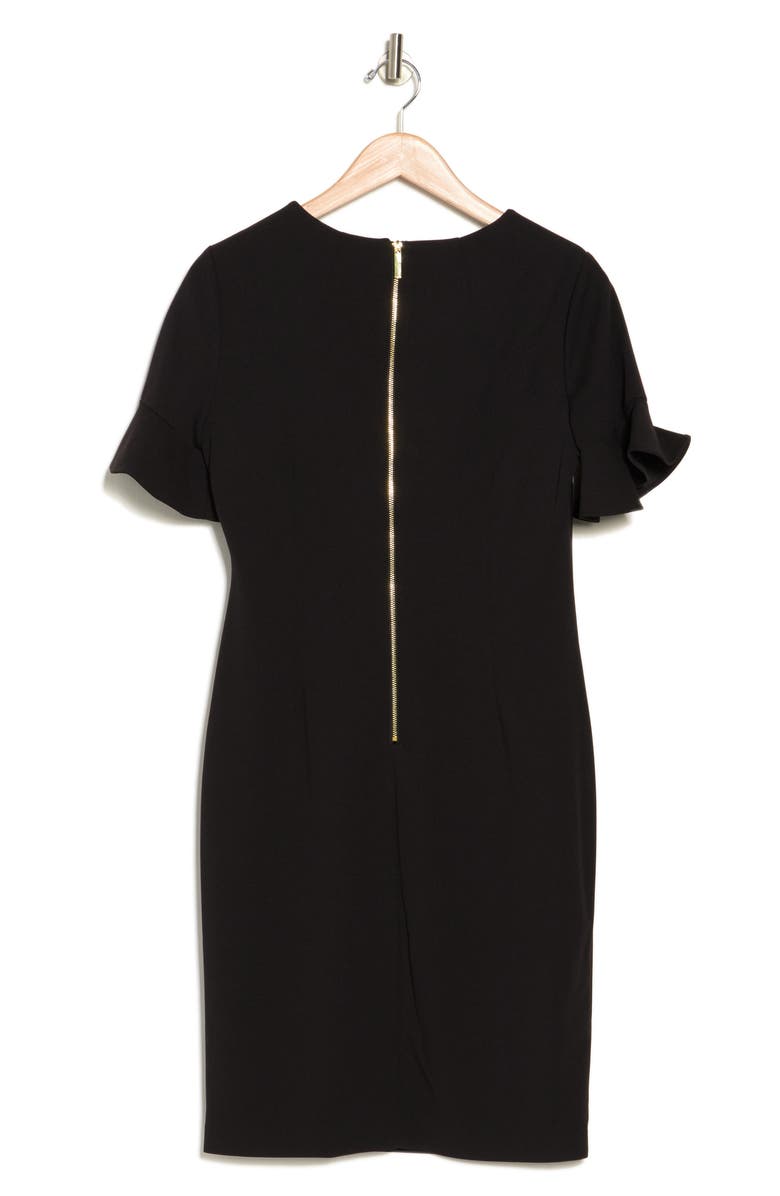Calvin Klein Ruffle Short Sleeve Sheath Dress, Alternate, color,