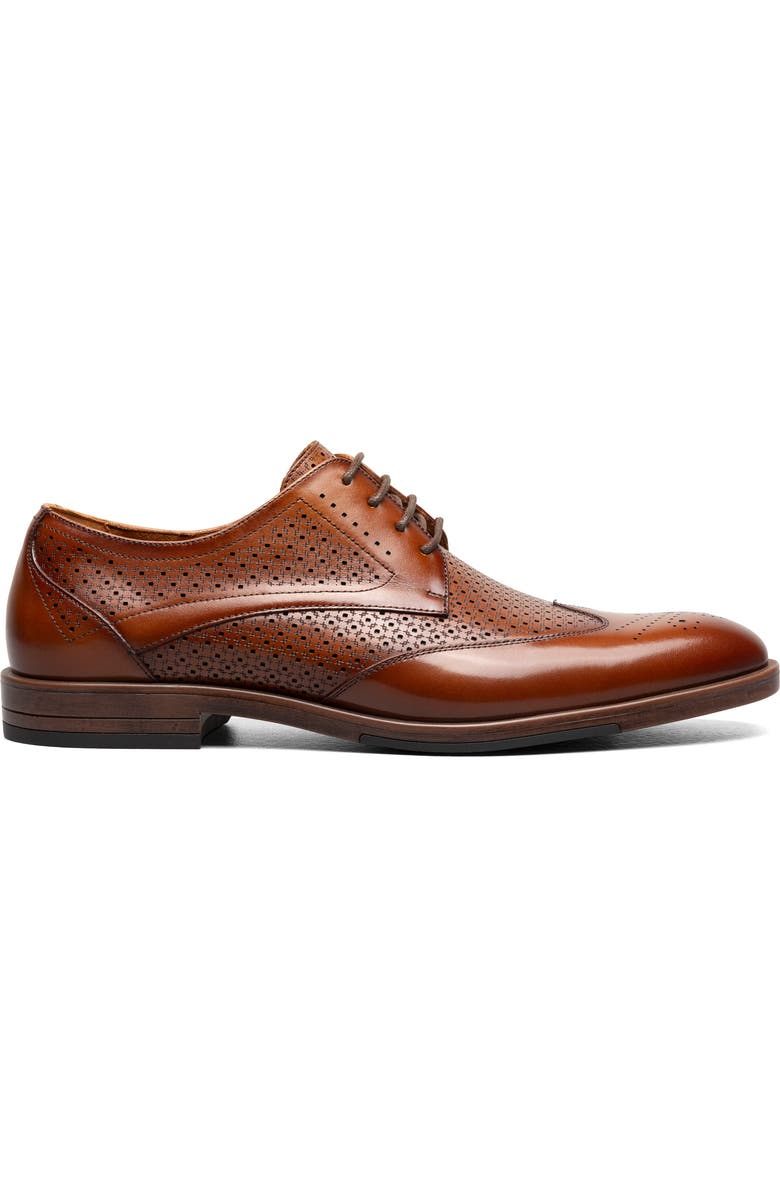 Stacy Adams Asher Wingtip Derby, Alternate, color, Cognac