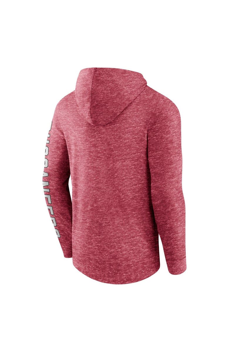 FANATICS Men's Fanatics Branded Heather Red Tampa Bay Buccaneers Pill Stack Long Sleeve Hoodie T-Shirt, Alternate, color, Heather Red