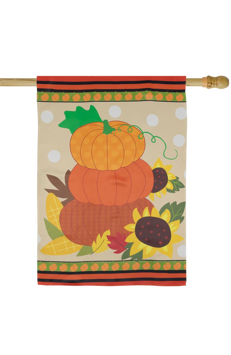 Northlight Pumpkins and Sunflowers Autumn Harvest House Flag 28" x 40", Alternate, color, Orange