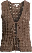 BP. Tie Front Cotton Sweater Vest
