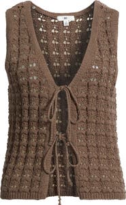 BP. Tie Front Cotton Sweater Vest