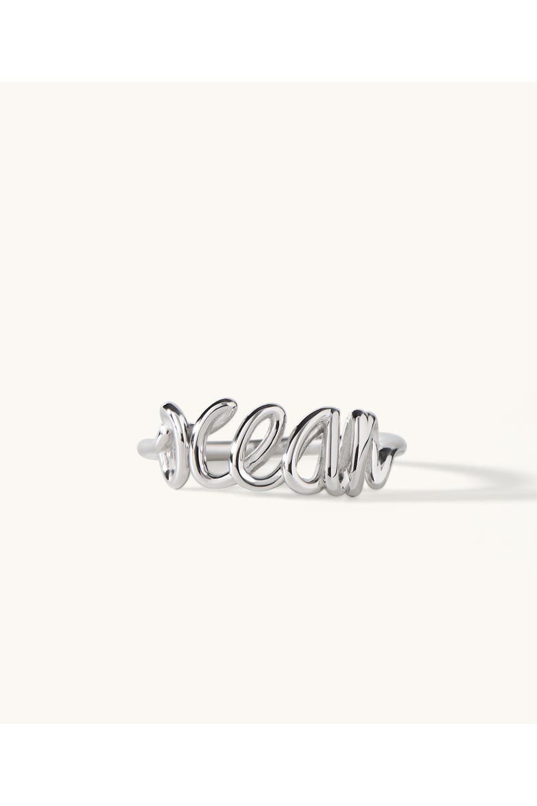 The Ocean Script Ring, Main, color, Sterling Silver