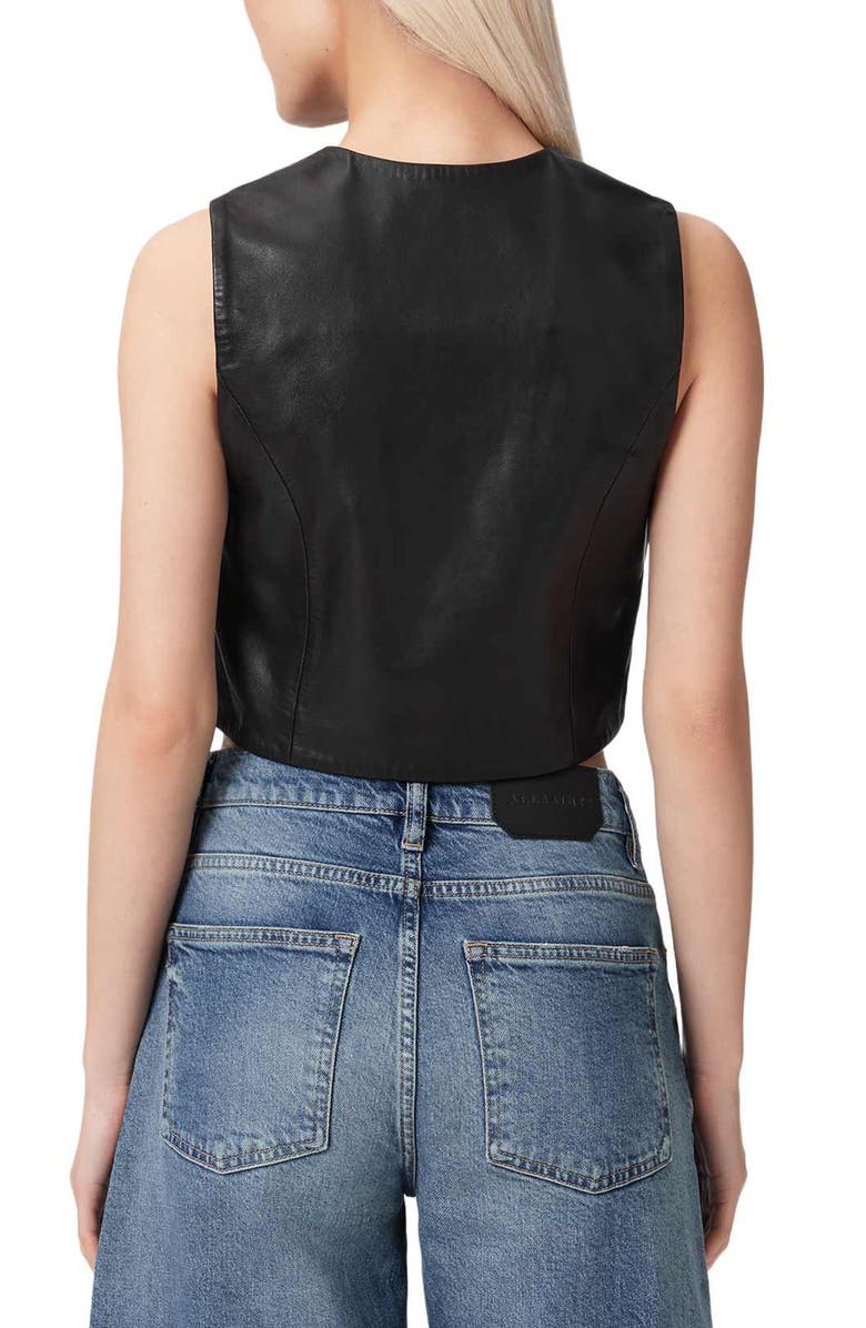 AllSaints Arla Leather Vest, Alternate, color, 