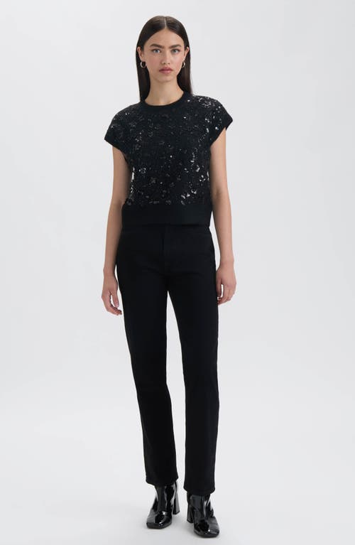 Nvlt Embellished Short Sleeve Sweater In Black