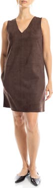 MAX STUDIO Sleeveless Faux Suede Dress